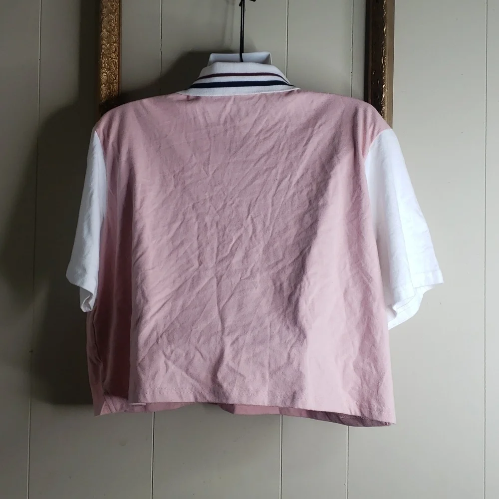 WOMEN'S Short Sleeve Rugby Stripe Collared Top - Wild Fable - Picture 7 of 7